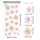 Boho Floral Wall Stickers for Kids, Watercolor Children's Room, Living Room, Home Decor, Art, Eco-Friendly Removable Stickers, PVC Murals.
