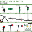 Micro Drip Irrigation System Portable 20M Automatic Watering with Adjustable Drippers Misting Watering Kits Garden Hose.