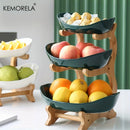 Modern Creative Basket for Dried Fruits, Candy Dish, Cake Stand, Salad Bowl ™ 2/3 Layer Wooden Fruit Plate.