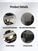 Rectangular Corner Shelf for Wall Mounting, Bathroom Shelf, Towel Rack, Shower Shampoo Holder, No-Drill Shelf.