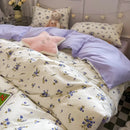 Pink Floral Bedding Set Soft Ins Single Double Queen Size Duvet Cover Flat Sheet Pillowcase Girls Home Totel Bed Linens.