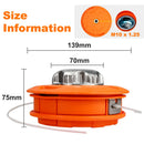 CMCP M10 Aluminum Nylon Brush Mower Bump Spool Grass Trimmer 2 Lines Cutter Head Thread Line String Saw Gasoline Brush Cutter.