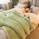 Wool Throw Blanket Keep Warm Winter Bed Blankets Double Sided Queen Duvet Cover Camping Double Bed Cover Bedspread On The Bed.