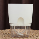 Transparent Double Layer Plastic Flower Pot Self Watering Flowerpot Cotton Rope Watering Plant Pot with Injection Port.