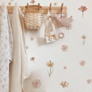 Boho Floral Wall Stickers for Kids, Watercolor Children's Room, Living Room, Home Decor, Art, Eco-Friendly Removable Stickers, PVC Murals.