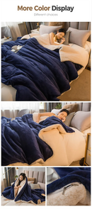 Wool Throw Blanket Keep Warm Winter Bed Blankets Double Sided Queen Duvet Cover Camping Double Bed Cover Bedspread On The Bed.