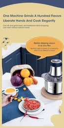 Electric Meat Grinder, Food Processor, Multifunctional Stainless Steel.
