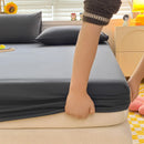 Soft Cotton Fitted Bed Sheet with Elastic Band Solid Color Mattress Cover for Single Double King Queen Bed 140/150/160/180/200.