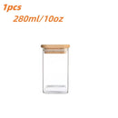 Airtight Glass Storage Jar with Bamboo Lid.