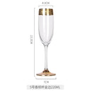 Foreign Crystal High Glass Phnom Penh with Silver Rim for Brandy, Champagne, Red Wine, and Water, for Home Dining Table.