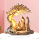 2D Flat Prayer under Moonlight Tree Decoration Religious Theme Popular Culture Inspired Home Office Desk Artwork Gift.