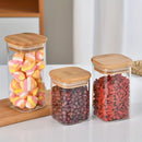 Airtight Glass Storage Jar with Bamboo Lid.