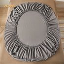 100% Cotton Fitted Sheet with Elastic Bands Non Slip Adjustable Mattress Covers for Single Double King Queen Bed,140/160/200cm.