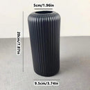 1pc Chic Striped Ceramic-Look Plastic Vase for Flowers - Durable, Easy-to-Place Decorative Floral Display Piece.