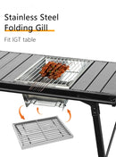 Portable Stainless Steel Grill, Outdoor Folding Table Wood Stove, for Camping and Barbecue IGT MasterGrill.