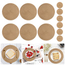 Round Braided Placemats Set of 6 Washable PP/PET Heat Resistant 34cm Table Place Mat for Kitchen Xmas Dining Table Party Decor.