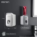 MENGNI Automatic Toothpaste Dispenser Wall-Mounted Bathroom Toothpaste Squeezer Punch-Free Toothbrush Holder Rack Bathroom Acces.