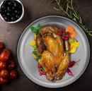 20cm Round Metal Dish Camping Stainless Steel 304 Serving Dinner Plates 4 Pack with alleco cotton bag for BBQ, Snack, Salad.