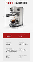 Semi Automatic Espresso Coffee Machine Temperature Adjustable Cold/Hot.