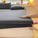 Soft Cotton Fitted Bed Sheet with Elastic Band Solid Color Mattress Cover for Single Double King Queen Bed 140/150/160/180/200.