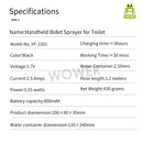 Portable Electric Bidet Rechargeable Shataf Hand Bidet Butt Sprayer for Personal Hygiene Cleaning Travel Camping Bidet.
