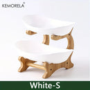 Modern Creative Basket for Dried Fruits, Candy Dish, Cake Stand, Salad Bowl ™ 2/3 Layer Wooden Fruit Plate.