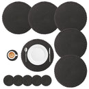 Round Braided Placemats Set of 6 Washable PP/PET Heat Resistant 34cm Table Place Mat for Kitchen Xmas Dining Table Party Decor.