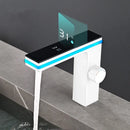 Digital Display Bathroom Basin Faucet Intelligent LED Brass Deck Mounted Washbasin Crane Hot Cold Water Mixer Sink Vanity Tap.