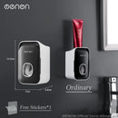 MENGNI Automatic Toothpaste Dispenser Wall-Mounted Bathroom Toothpaste Squeezer Punch-Free Toothbrush Holder Rack Bathroom Acces.