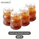 2/4/6PCS INS Glass Cup Heat-resistant Tumbler Drinkware Transparent Tea Juice Milk Coffee Mug Home Water Glasses Stripe Beer Mug.