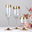 Foreign Crystal High Glass Phnom Penh with Silver Rim for Brandy, Champagne, Red Wine, and Water, for Home Dining Table.