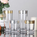 Foreign Crystal High Glass Phnom Penh with Silver Rim for Brandy, Champagne, Red Wine, and Water, for Home Dining Table.
