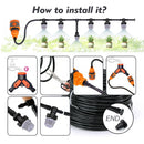10M-30M Outdoor Misting Cooling System Garden Irrigation Watering 1/4'' Brass Atomizer Nozzles 4/7mm Hose for Patio Greenhouse.