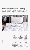 High Grade 100% White Goose Down Quilt Winter Warm Feather Duvet Queen King Cozy Lightweight 3D Bread Comforter Pinch Pleated.
