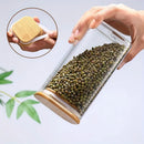 Airtight Glass Storage Jar with Bamboo Lid.