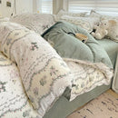 Pink Floral Bedding Set Soft Ins Single Double Queen Size Duvet Cover Flat Sheet Pillowcase Girls Home Totel Bed Linens.