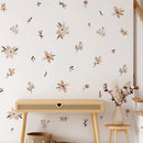 Boho Floral Wall Stickers for Kids, Watercolor Children's Room, Living Room, Home Decor, Art, Eco-Friendly Removable Stickers, PVC Murals.