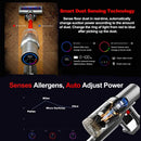ABIR VC205 Cordless Portable Vacuum Cleaner, 27,000PA, Touch Screen, Smart Dust Sensor, Automatic Speed Control for Cleaning Beds and Carpets at Home, Intelligent Detection. Visible Performance.