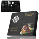 24-Piece Cutlery Set with Black Handles and Gold Details, Stainless Steel Knife, Fork, and Spoon, Table Cutlery, Kitchen Set, Dinnerware.