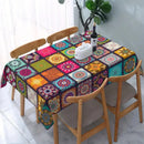 Rectangular Polyester Tablecloth Boho Mandala Bohemian Colorful Cycle Party Festival Tablecloth.