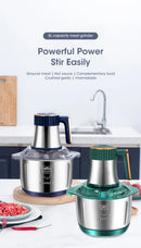 Electric Meat Grinder, Food Processor, Multifunctional Stainless Steel.