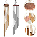 1piece 12 Tubes Aluminum Alloy Wind Chimes with Hook Gold/silver Bells for Outside Home Wedding Party Memorial Decoration Gifts.