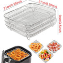 🔥Air Fryer Baking Rack Metal Square/Round/Rectangle Oven Grill Racks.