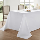 White Table Cloth Stain Resistant Decorative Washable Polyester Rectangle Tablecloths for Dining Table Parties and Wedding.