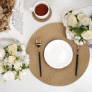 Round Braided Placemats Set of 6 Washable PP/PET Heat Resistant 34cm Table Place Mat for Kitchen Xmas Dining Table Party Decor.