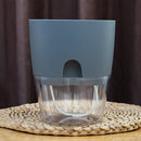 Transparent Double Layer Plastic Flower Pot Self Watering Flowerpot Cotton Rope Watering Plant Pot with Injection Port.