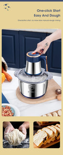 Electric Meat Grinder, Food Processor, Multifunctional Stainless Steel.