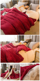 Wool Throw Blanket Keep Warm Winter Bed Blankets Double Sided Queen Duvet Cover Camping Double Bed Cover Bedspread On The Bed.