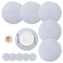 Round Braided Placemats Set of 6 Washable PP/PET Heat Resistant 34cm Table Place Mat for Kitchen Xmas Dining Table Party Decor.