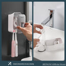 MENGNI Automatic Toothpaste Dispenser Wall-Mounted Bathroom Toothpaste Squeezer Punch-Free Toothbrush Holder Rack Bathroom Acces.